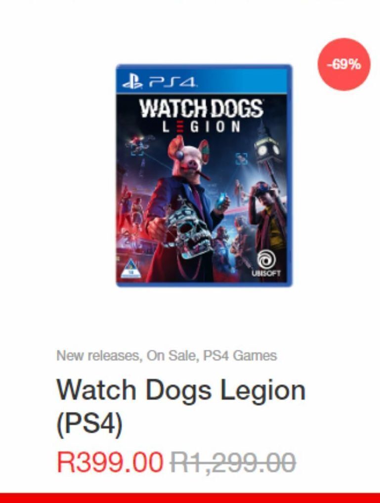 Watch dogs legion ps4 offer at Game4U