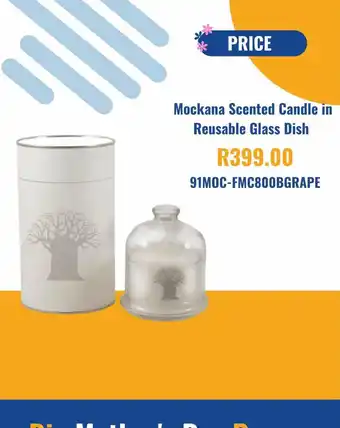 Sounds Great Mockana scented candle in reusable glass dish offer