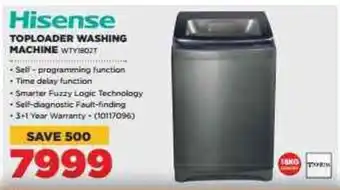 HiFi Corp Hisense Toploader Washing Machine offer