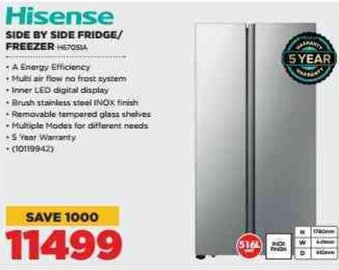 HiFi Corp Hisense Side by Side Fridge/Freezer offer