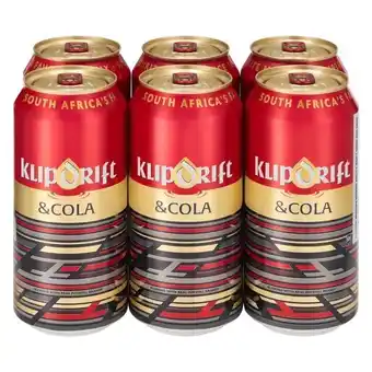 Pick n Pay Liquor Klipdrift & cola can 440ml x 6 offer