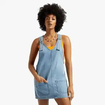 Women's mid wash pinafore dress