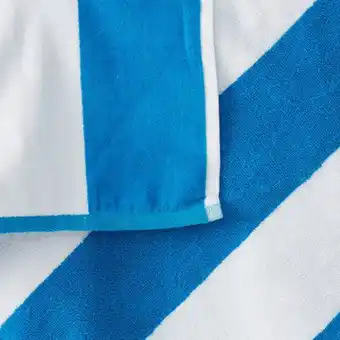 Cabana striped velour beach towel - sky blue
