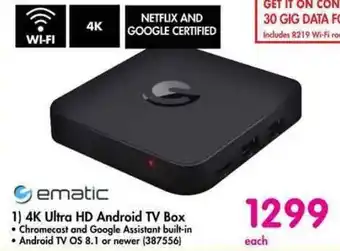 Makro 1) 4K Ultra HD Android TV Box ematic offer