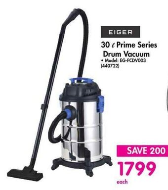 EIGER 30l Prime Series Drum Vacuum
