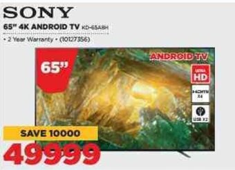 HiFi Corp Sony 65"4k Android TV offer