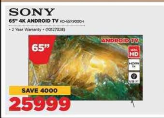 HiFi Corp Sony 65"4k Android TV offer