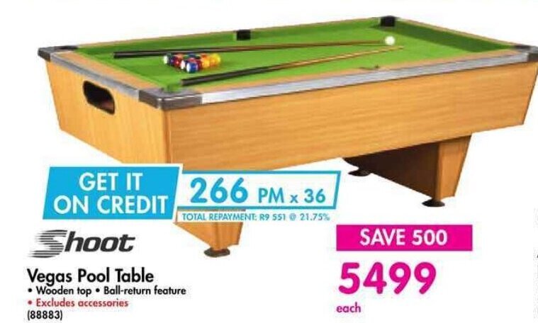 Shoot Vegas Pool Table offer at Makro