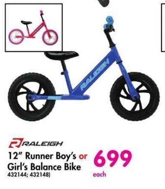 RALEIGH 12" Runner Boy's or Girl's Balance Bike