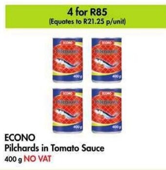 Makro ECONO Pilchards in Tomato Sauce 400 g NO VAT offer