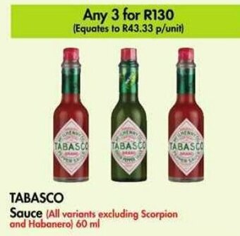 Makro TABASCO Sauce (All variants excluding Scorpion and Habanero) 60 ml offer