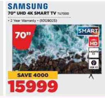 HiFi Corp Samsung 70"UHD 4K Smart TV offer