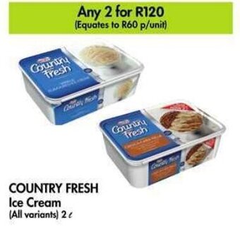 Makro COUNTRY FRESH Ice Cream (All variants) 2l offer