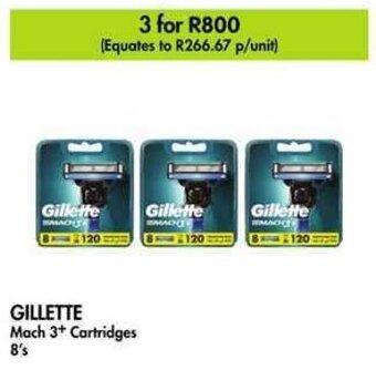 Makro GILLETTE Mach 3+ Cartridges 8's offer