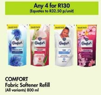 Makro COMFORT Fabric Softener Refill (All variants) 800 ml offer