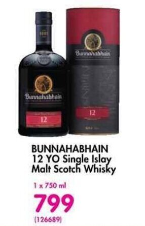Makro BUNNAHABHAIN 12 YO Single Islay Malt Scotch Whisky offer