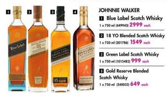 Makro JOHNNIE WALKER Blue Label Scotch Whisky offer