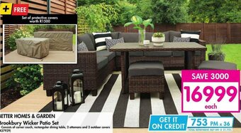 BETTER HOMES & GARDEN Brookbury Wicker Patio Set