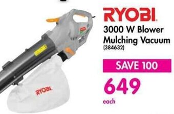 Makro RYOBI 3000 W Blower Mulching Vacuum (384632) offer