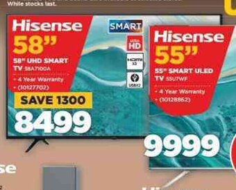 HiFi Corp Hisense 58"UHD Smart TV offer