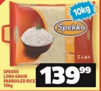 Usave SPEKKO LONG GRAIN PARBOILED RICE 10kg offer