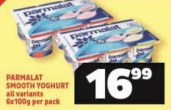 Usave PARMALAT SMOOTH YOGHURT all variants 6x100g per pack offer