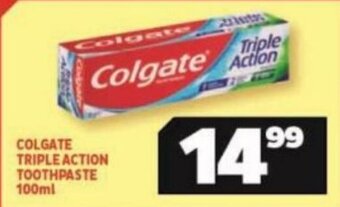 Usave COLGATE TRIPLE ACTION TOOTHPASTE 100ml offer