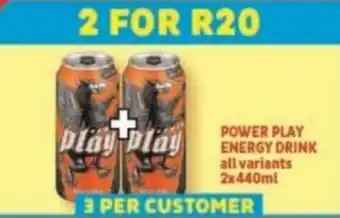 Usave POWER PLAY ENERGY DRINK all variants 2x440ml offer