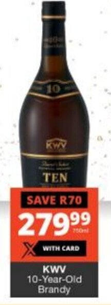 Checkers KWV 10-Year-Old Brandy offer