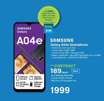 Incredible Connection Samsung galaxy a04e offer