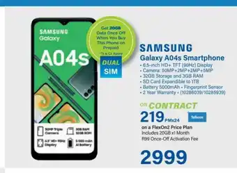 Incredible Connection Samsung galaxy a04s offer