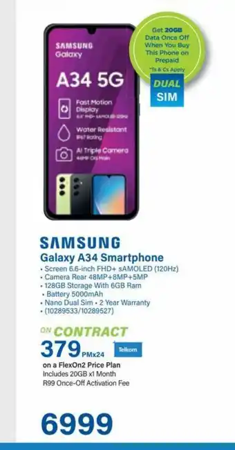 Incredible Connection Samsunng galaxy a34 offer