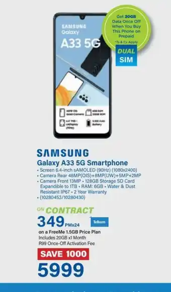 Incredible Connection Samsung galaxy a33 5g offer