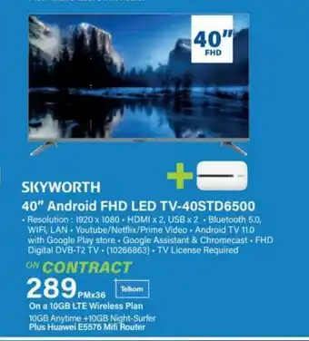 Incredible Connection Smart tv skyworth 40'' fhd led tv offer
