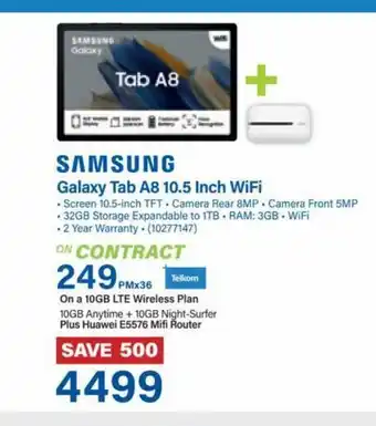 Incredible Connection Samsung galaxy tab a8 10.5 inch wifi offer