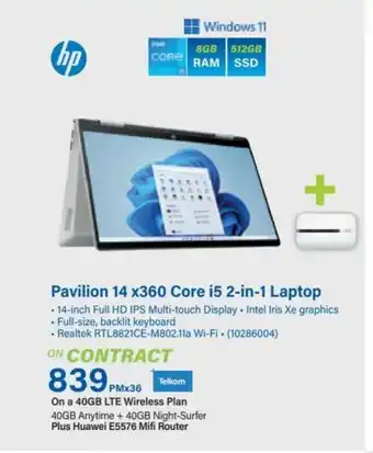 Incredible Connection Pavilion 14 x360 core i5 2 in 1 laptop offer