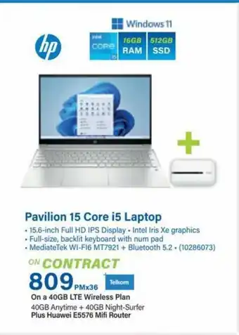 Incredible Connection Pavilion 15 core i5 laptop offer