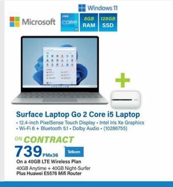 Incredible Connection Surface laptop go 2 core i5 laptop offer