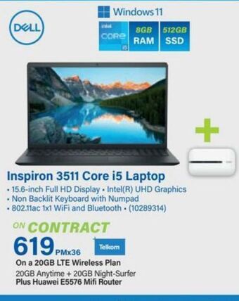 Incredible Connection Inspiron 3511 core i5 laptop offer