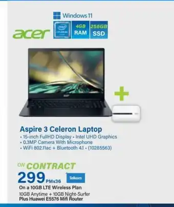 Incredible Connection Aspire 3 celeron laptop offer