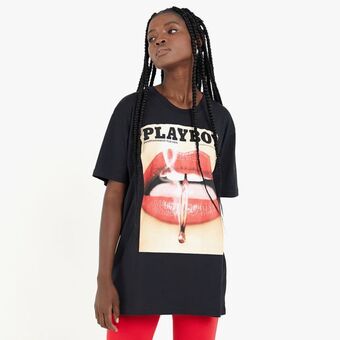 Sportscene Redbat x playboy women's black t-shirt offer