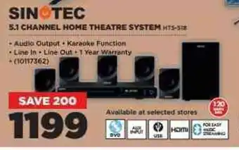 HiFi Corp Sinotec 5.1 Channel Home Theatre System offer