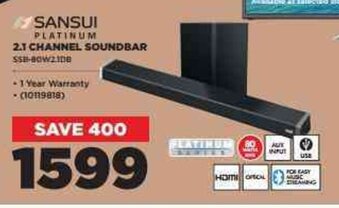 HiFi Corp Sansui Platinum 2.1 Channel Soundbar offer