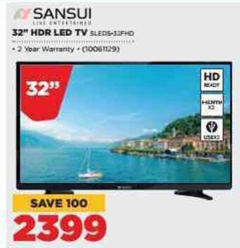 HiFi Corp Sansui 32"HDR LED TV offer