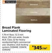 Builders Warehouse Premia broad plank laminated flooring-per sqm offer