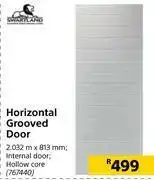 Builders Warehouse Swartland horizontal grooved door 2.032m x 813mm offer