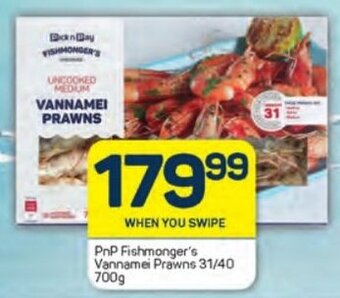 Pick n Pay PnP Fishmonger's Vannamei Prawns 31/40 700g offer
