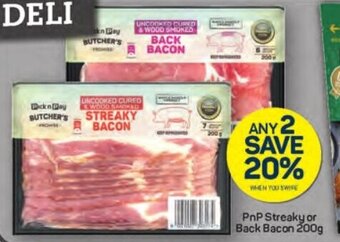 Pick n Pay PnP Streaky or Back Bacon 200g offer