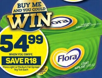 Pick n Pay Flora Light or Medium Fat Spread 1kg Tub Each offer