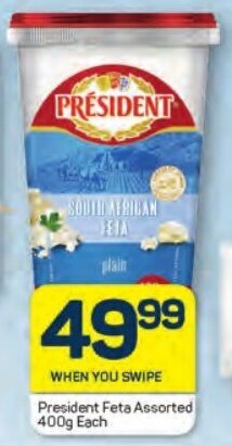 Pick n Pay President Feta Assorted 400g Each offer